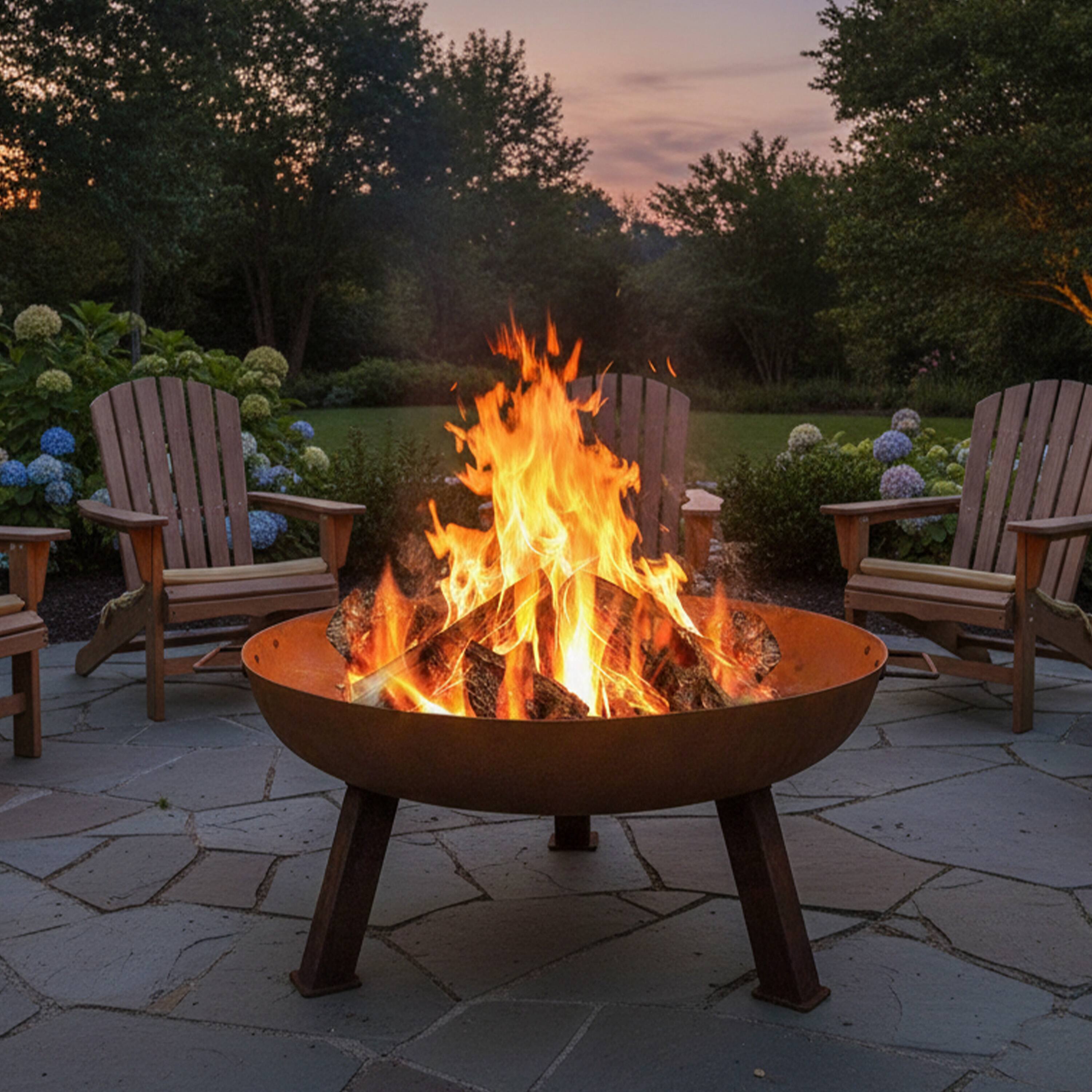 Alt View 1. Sunnydaze - 30 in Rustic Cast Iron Wood-Burning Fire Pit with Handles - Rust.