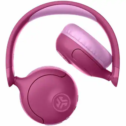 Front. JLab - JLab Jbuddies Pop 2 In 1 Wireless + Wired Kids Headphones - Stereo - Mini-phone (3.5mm) - Wired/Wireless - Bluetooth - Pink.