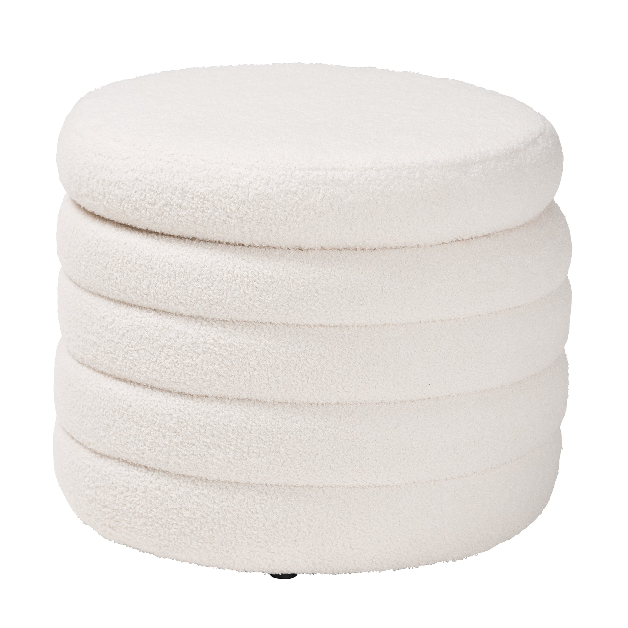 Baxton Studio - Tabitha Modern and Contemporary Boucle Upholstered Storage Ottoman - Ivory