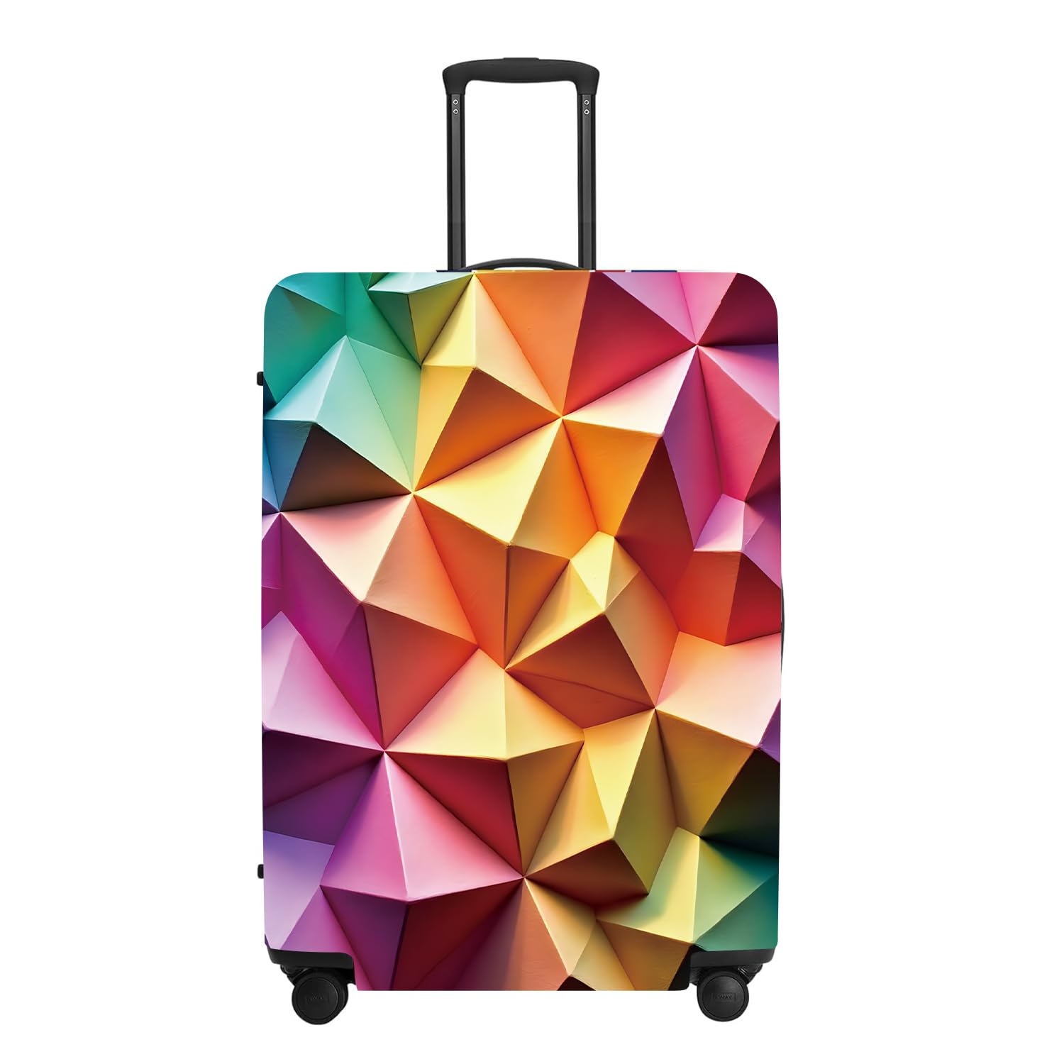 DORLUKFU- Abstract Geometric Luggage Cover, Gradient Polygons Waterproof Anti-Scratch Suitcase Protector, Modern Travel Case- 25