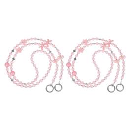 Unique Bargains - 2pcs Pearl Beaded Bow Butterfly Universal Phone Wrist Strap Cute Charm for Women Girls Smartphones - Pink