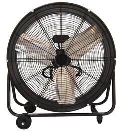 Loheer - 24 Inch Industrial Drum Fan, High Velocity Heavy Duty Commercial Shop Garage Floor Fan, 3 Speed & 360 Tilt - Black