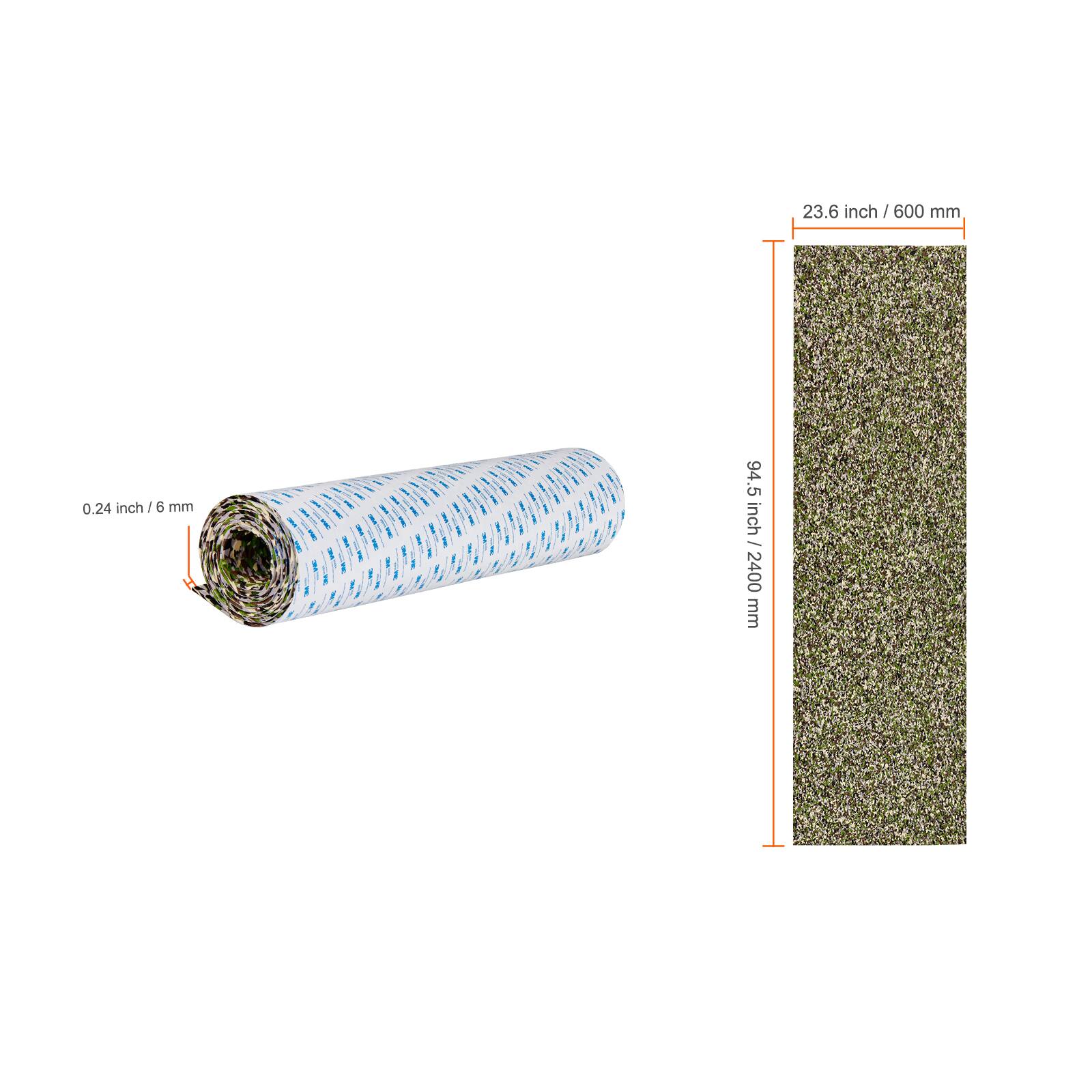 23.6 inch/600 mm  
0.24 inch/6 mm  
94.5 inch/2400 mm