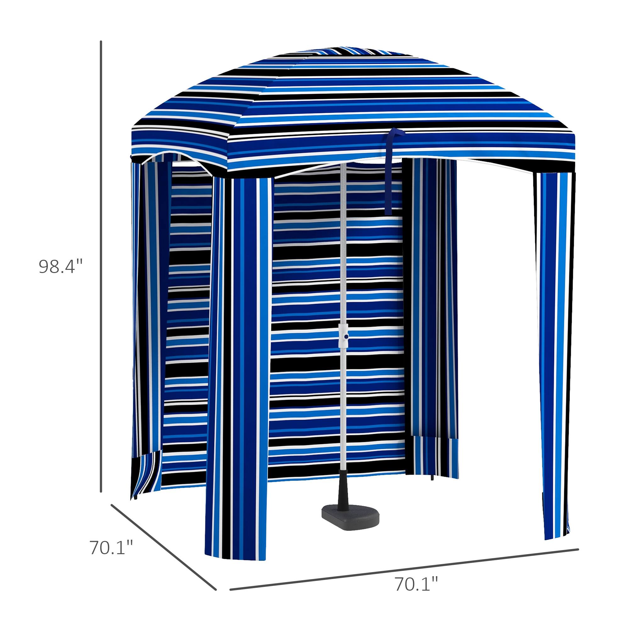 The dimensions of the canopy are 98.4" in height and 70.1" in width.