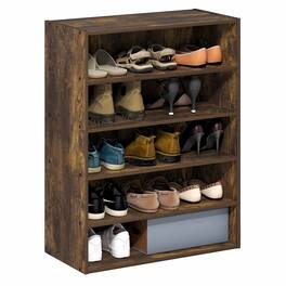 Furinno - FANO 5-Tier Shoe Organizer, Shoe Rack, Stackable Shoe Storage, for Closet Entryway, Office, Garage - Amber Pine