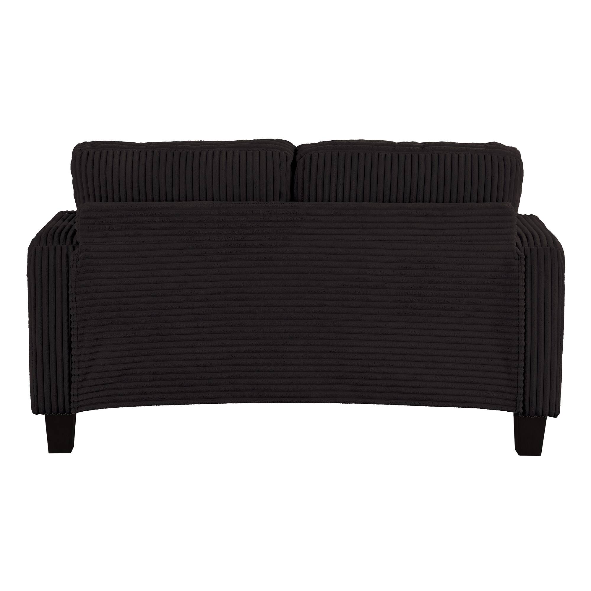 Alt View 1. Vaczon - 2-Seater Loveseat Sofa with Cup Holders and 2 Throw Pillows for Living Room or Apartment - Black.