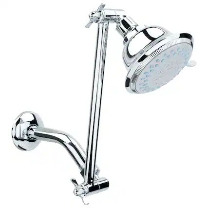 Front. OAKBROOK - OakBrook Chrome PVC 5 settings Adjustable Showerhead 1.8 gpm - Silver.