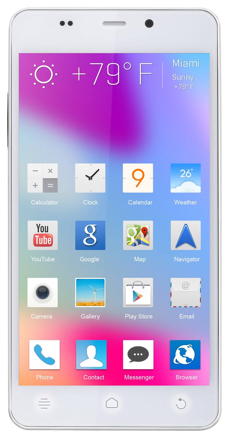 Front. BLU - Life Pure Mini 4G Cell Phone (Unlocked) - White.