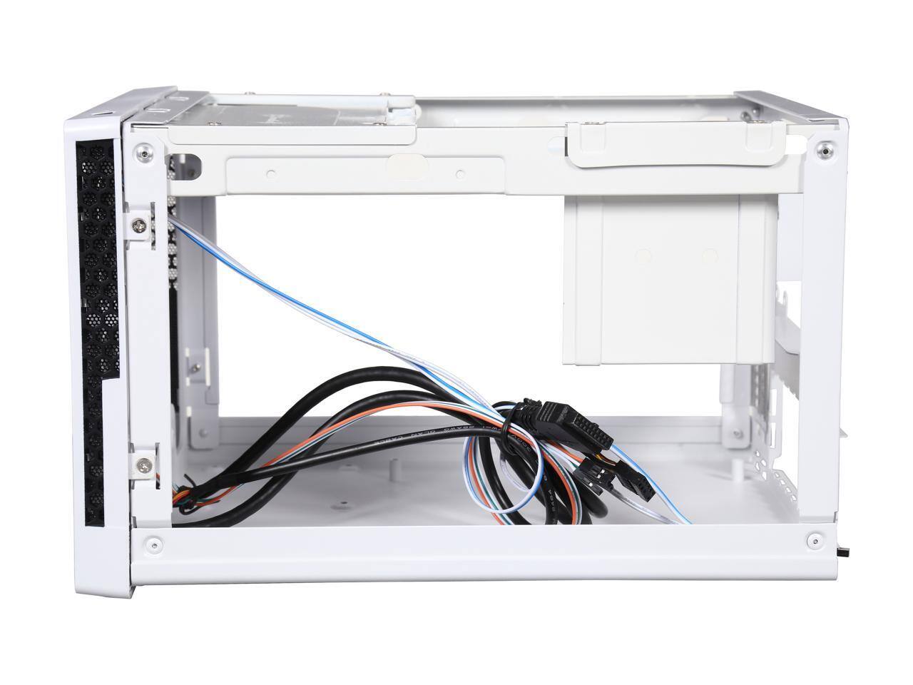 Alt View 6. SilverStone - SilverStone SG13WB-Q Black/White Plastic Front Panel, Steel Body Mini-ITX Case - Black / White.