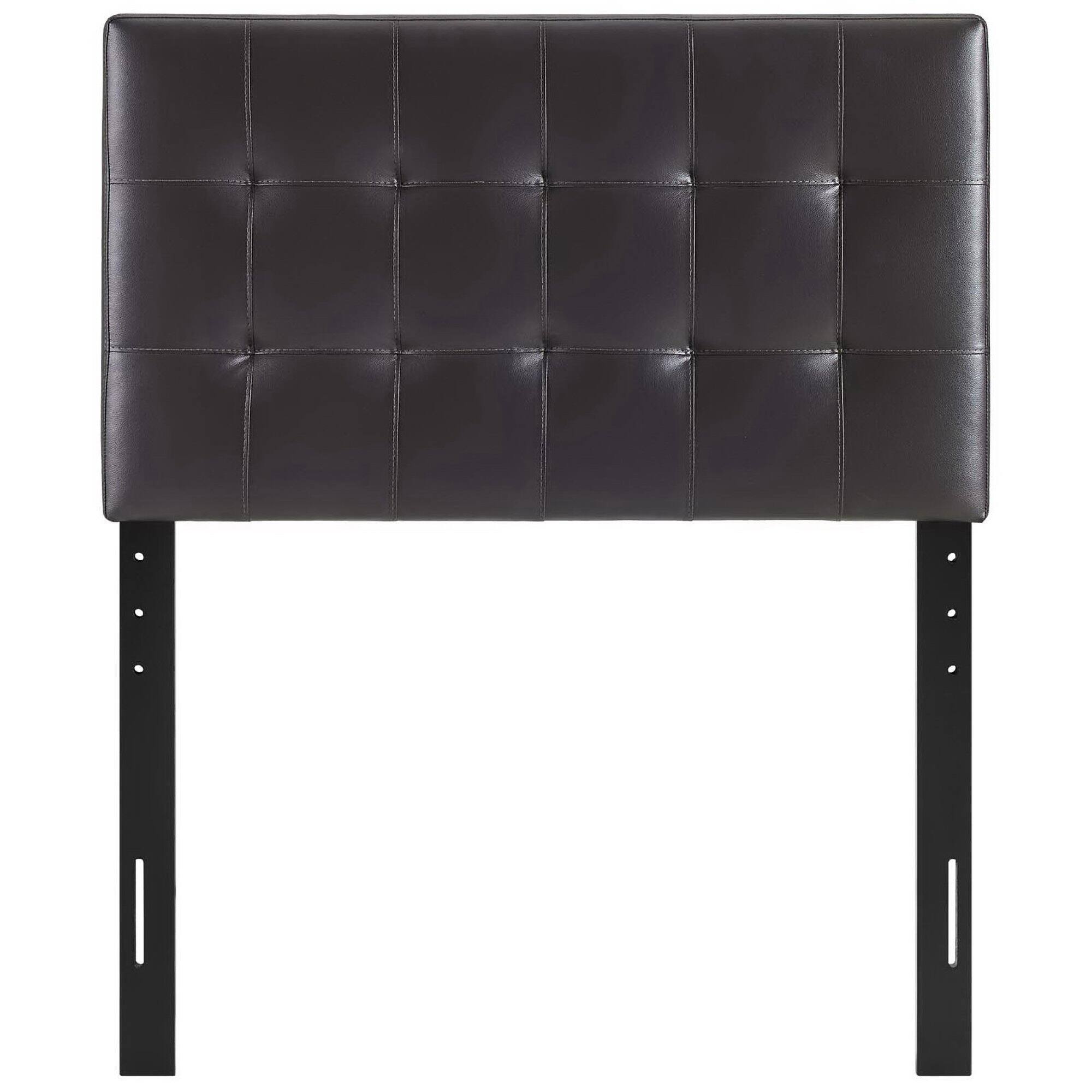 Angle. Modway - Lily Upholstered Vinyl Twin Headboard by Modway - Brown.