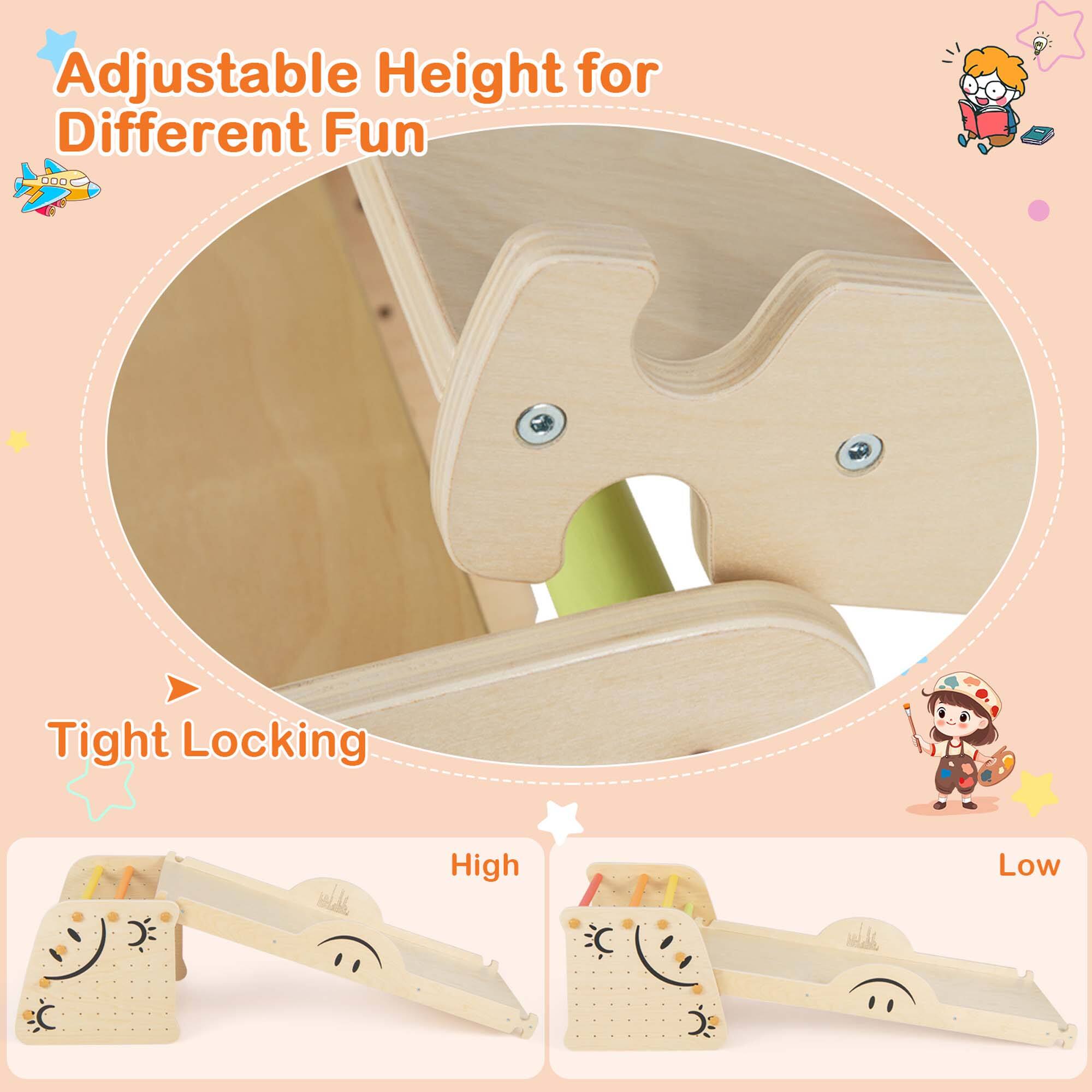 Adjustable Height for Different Fun, Tight Locking, High, Low