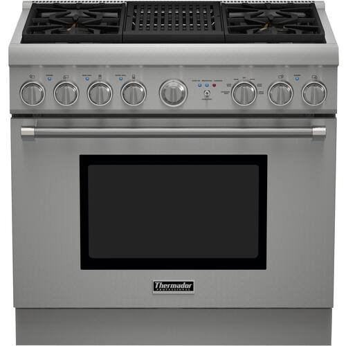 Thermador - 4.8 Cu. Ft. Self-Cleaning Freestanding Dual Fuel Convection Range