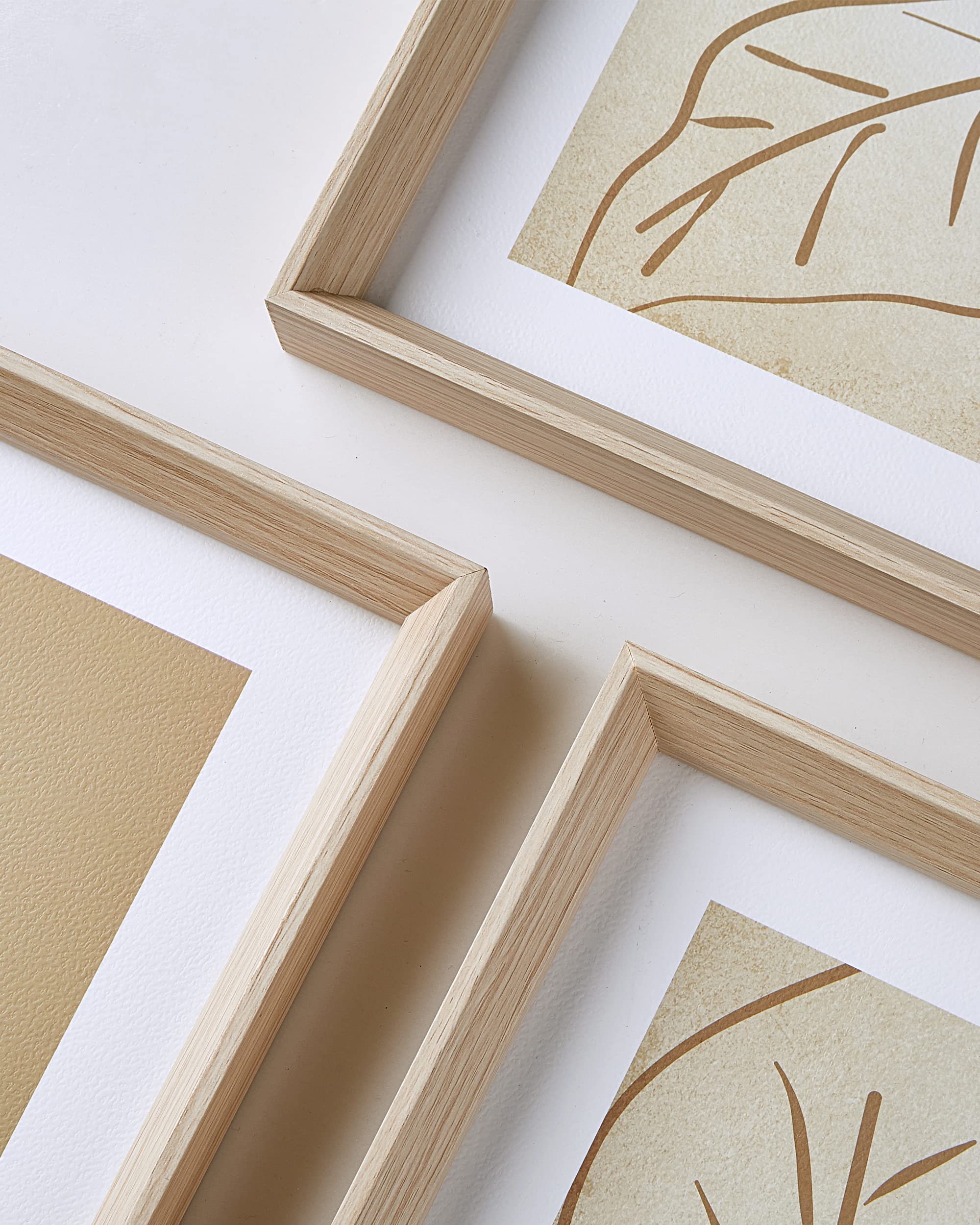 Alt View 4. Hirose Alice - UPWOIGH Boho Canvas Wall Art No Plexiglass Framed High Side Wall Art in Yellow-Brown Abstract Woman and Leaf - Morris Brown 16"L x 12"W.