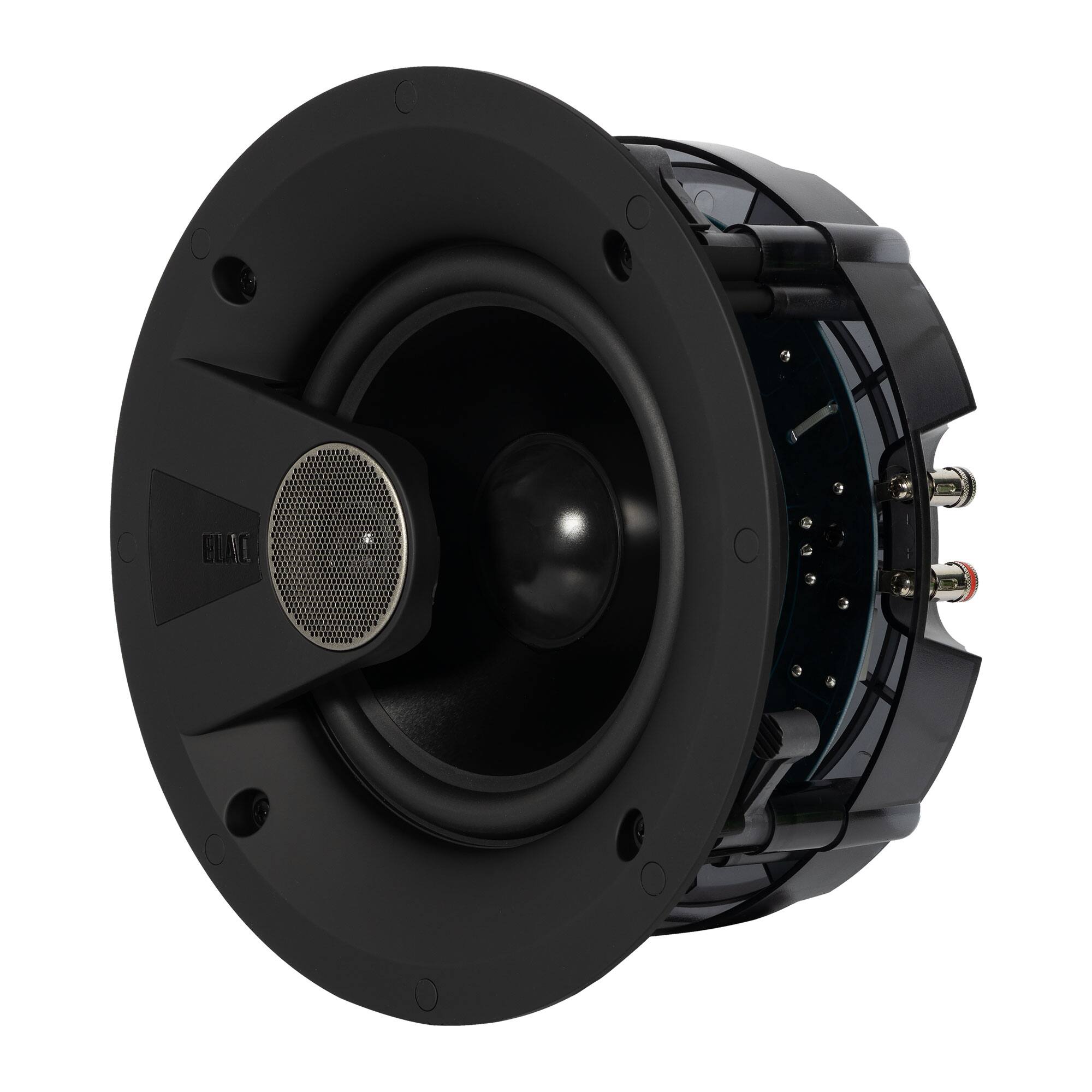 Alt View 2. ELAC - Elac IC-V82-W - Vertex 2 8" In-Ceiling Speaker - White, Sold Individually - Black/Gray.