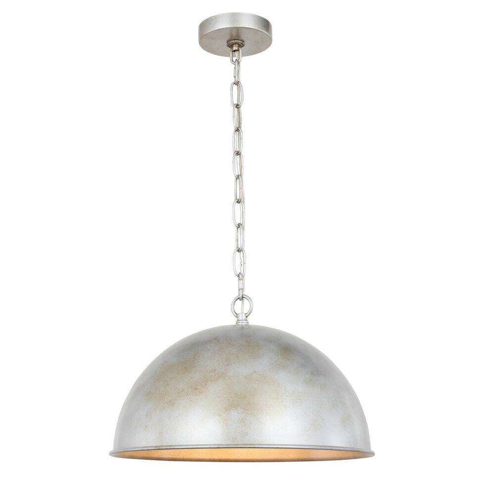 Alt View 2. Living District - Marion Collection Pendant D15 H19 Lt:1 Vintage Silver Finish - Vintage Silver.
