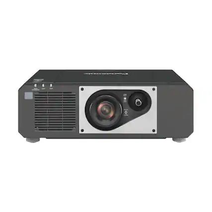 Front. Panasonic - Panasonic DLP Projector - White - 3840 x 2160 - Front - 1080p - 4K UHD - 20,000:1 - 5200 lm - Conference Room - White.