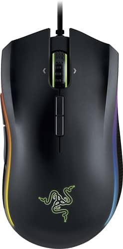 Razer - Mamba Tournament Edition Chroma Laser Gaming Mouse - Black - Larger Front