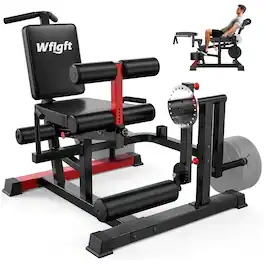 Pooboo - Leg Extension&Seated Leg Curl Machine,4-in-1 Lower Body Home Gym Station,1000 lb Capacity, Fits 1" & 2" Plates - Black