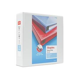 Staples - Heavy Duty 3" 3-Ring View Binder, D-Ring - White