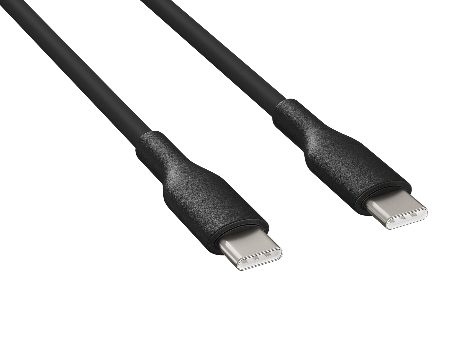Front. Cable Leader - USB 2.0 USB-C to USB-C Silicone Charging Cable, 60W PD, Soft Tangle-Free for Laptop, Tablet, Phone - Black.