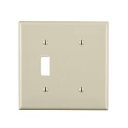 Leviton - 2 gang Thermoplastic Nylon Blank Wall Plate 1 pk - Light Almond