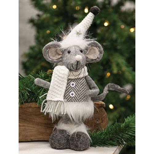 Angle. BreeBe - *Standing Plush Gray Mouse - Grey.