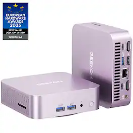 Geekom - A6 Mini PC, AMD Ryzen 7 6800H, 32GB DDR5 RAM, 1TB PCIe 4.0 NVMe SSD, Radeon 680M, Windows 11 Pro Pre-installed - Pink