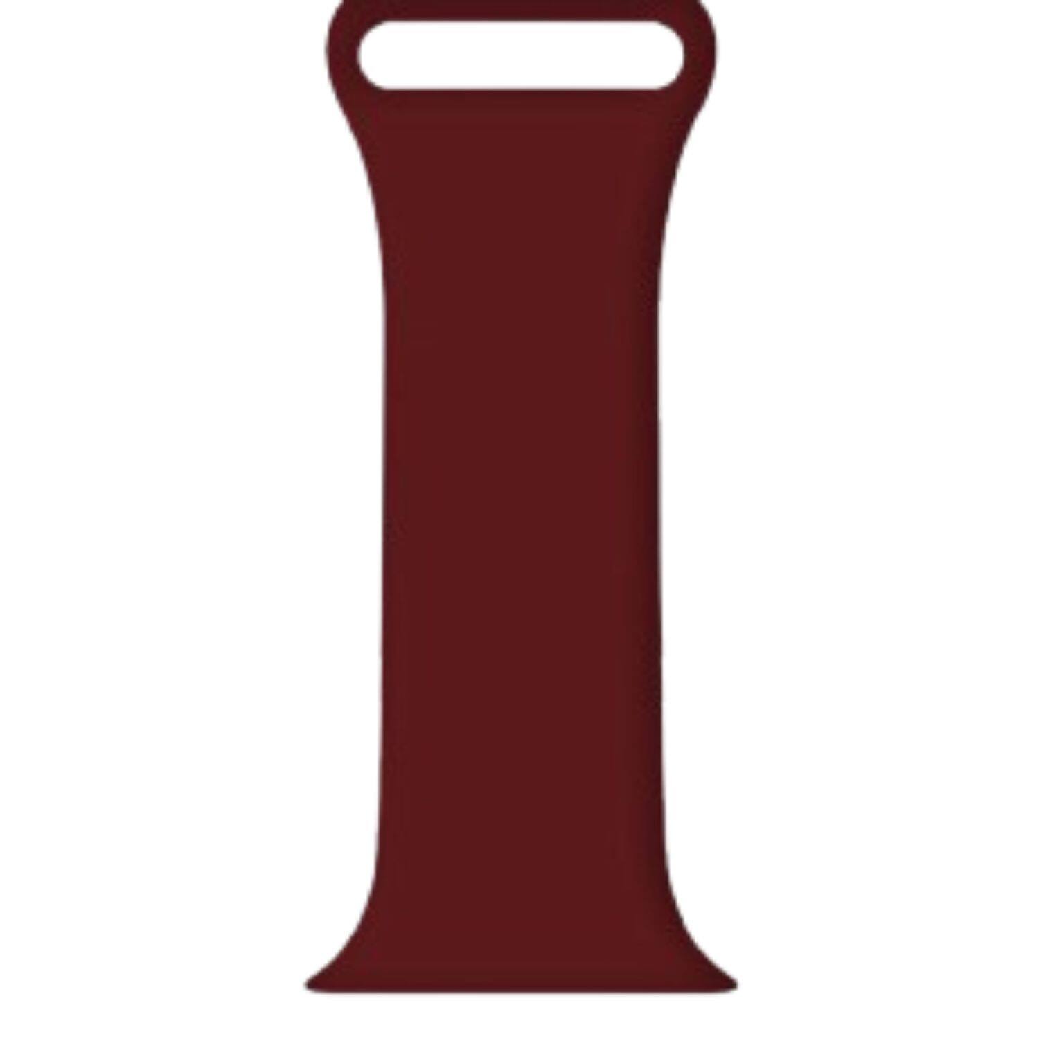 Left. Home Collection - Wine Red 42mm/44mm M/L Silicone Sport Band Strap for Apple Watch Series – Soft Replacement Wristband - Wine Red.