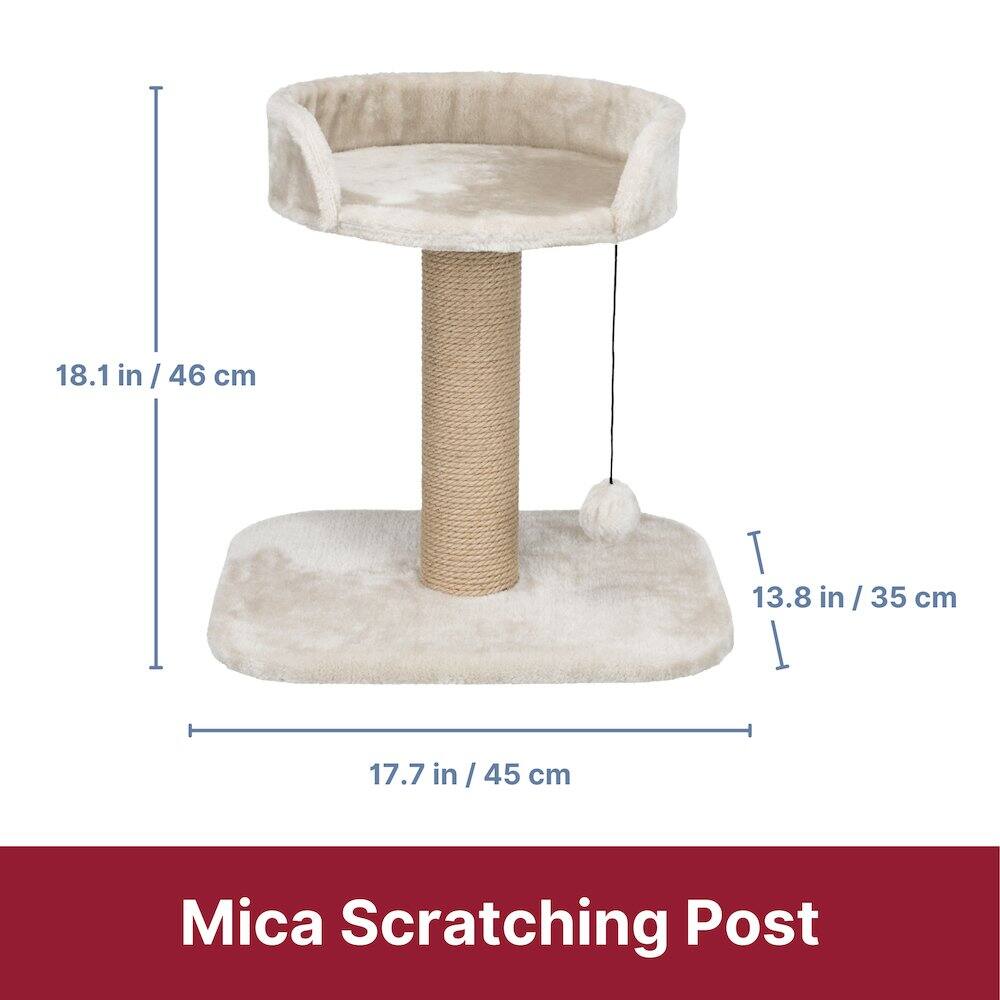 18.1 in / 46 cm  
13.8 in / 35 cm  
17.7 in / 45 cm  

Mica Scratching Post