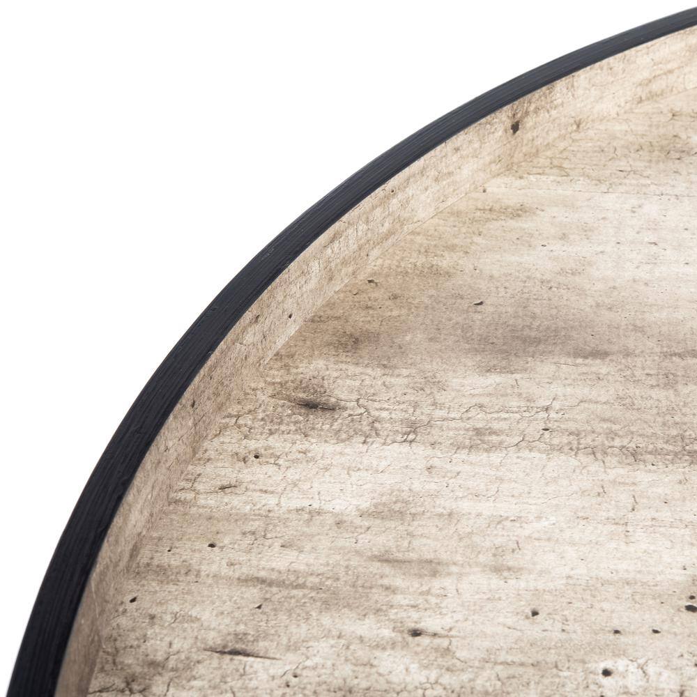 Angle. Safavieh - Fritz Round Tray Top Coffee Table, Light Grey/Black - Gray.