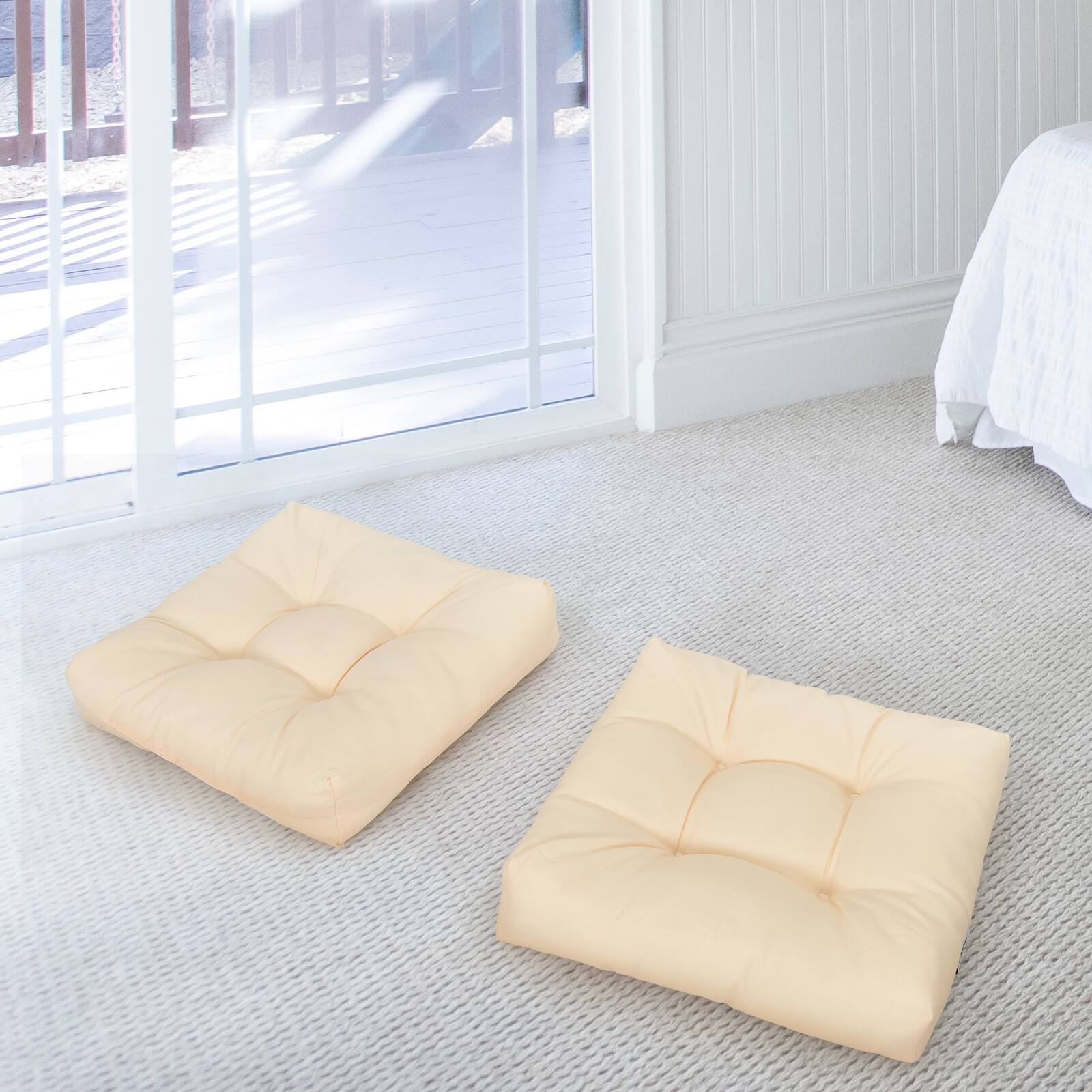 Alt View 1. Gymax - Gymax Set of 6 21'' x 21'' Chair Seat Cushion Pads Patio Beige - Beige.