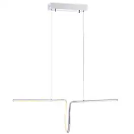 Jonathan Y - Ali 34.5" Dimmable Adjustable Integrated LED Metal Linear Pendant - Chrome