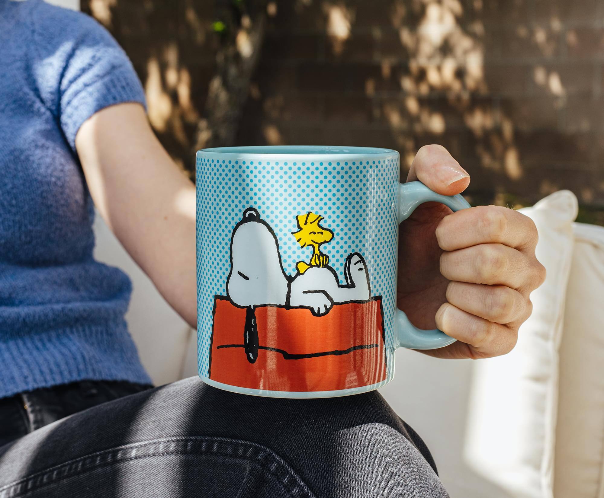 Alt View 2. Silver Buffalo - Peanuts Snoopy and Woodstock Lounging Ceramic Mug | Holds 20 Ounces - Multi-Colored.