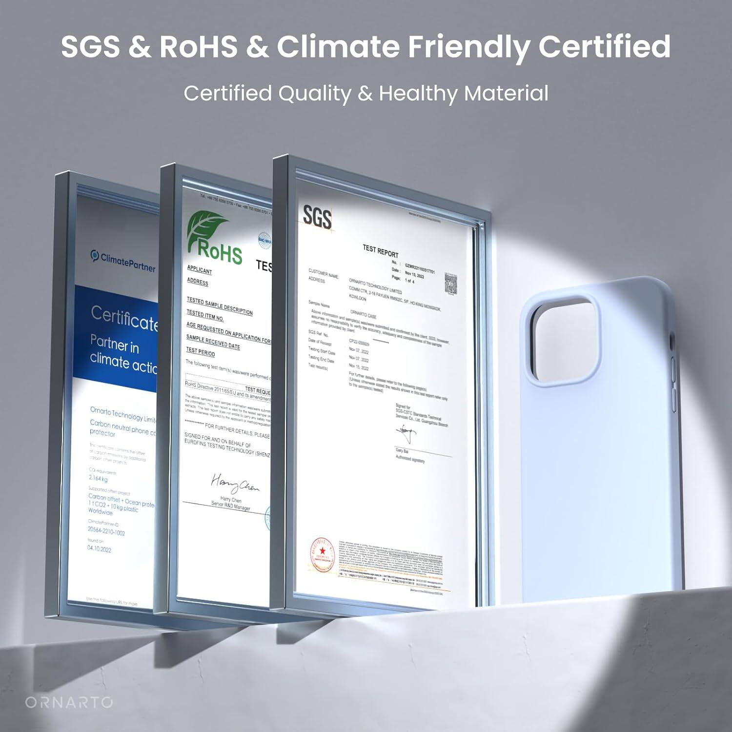 SGS & RoHS & Climate Friendly Certified
Certified Quality & Healthy Material
ClimatePartner
RoHS TES
APEUIGANT RODRESS 1R3TEO 1
TESTED DESCRPTION
Certificate
N NSE D 2N NP
Partner SAMPL APELICATION 1 in RESUVEDT TESTPERIOO 2S7
climate actic - blowns - fr Dechve e 14 TRNT REQM a
SGS TEST REPORT sanses - - ~ - - 14 - - - .
Omarto Secchnology Limi
Carton neutrol protector shore D 2,164kg
Cartion utert 1CCO Coedn prote 10Ng ptc Wundwrde c 200642010-1900 DA 102000 SON PURTHER SINED DETALS PULAME tOw MW tunon N i
TESTING - TECHNGLOGY SHEC Hangan Pm Jeor Cen TN Veae ORNARTO