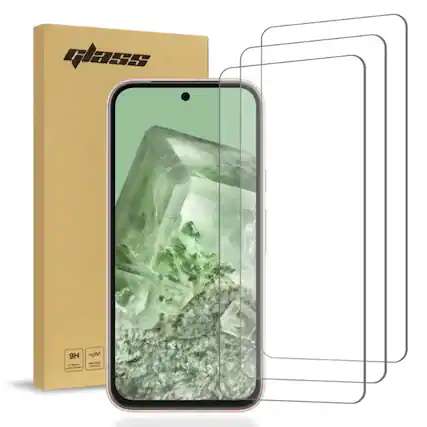 Front. RomeTech - Google Pixel 8a Tempered Glass Screen Protector 9 Per Pack - Transparent.