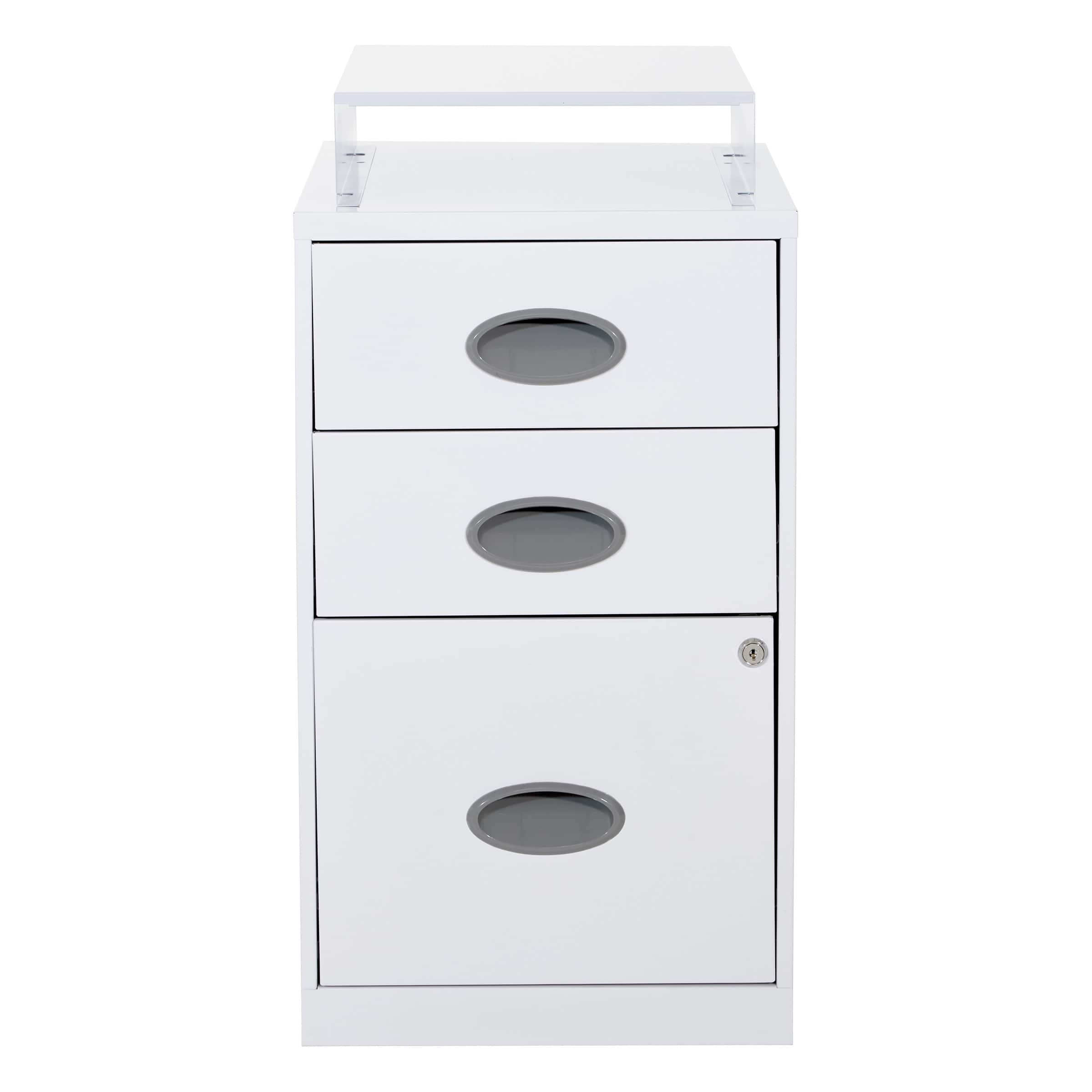 Best Buy: OSP Home Furnishings 3 Drawer Locking Metal File Cabinet with ...