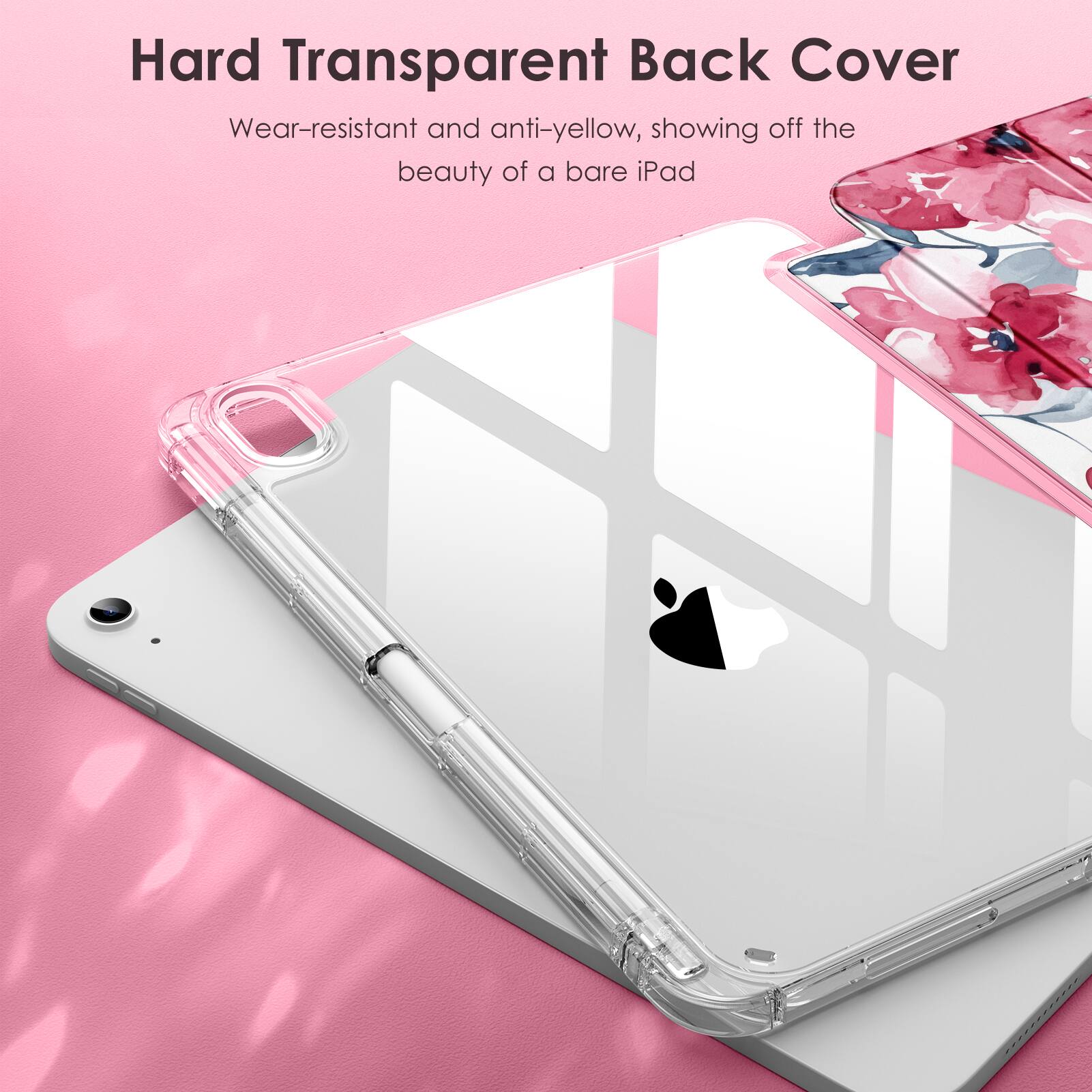 Hard Transparent Back Cover

Wear-resistant and anti-yellow, showing off the beauty of a bare iPad