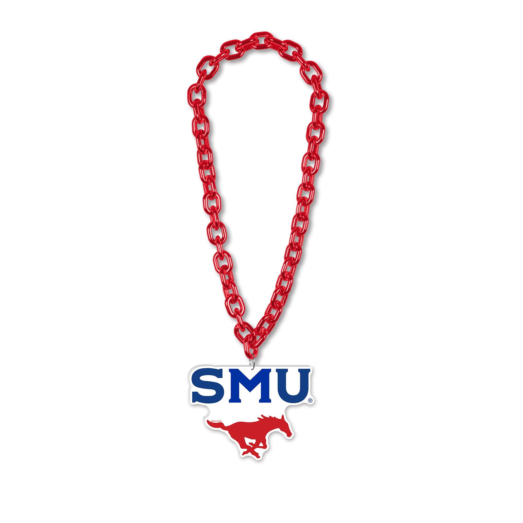 Front. WinCraft - SMU Mustangs Big Chain Necklace - Multicolor.