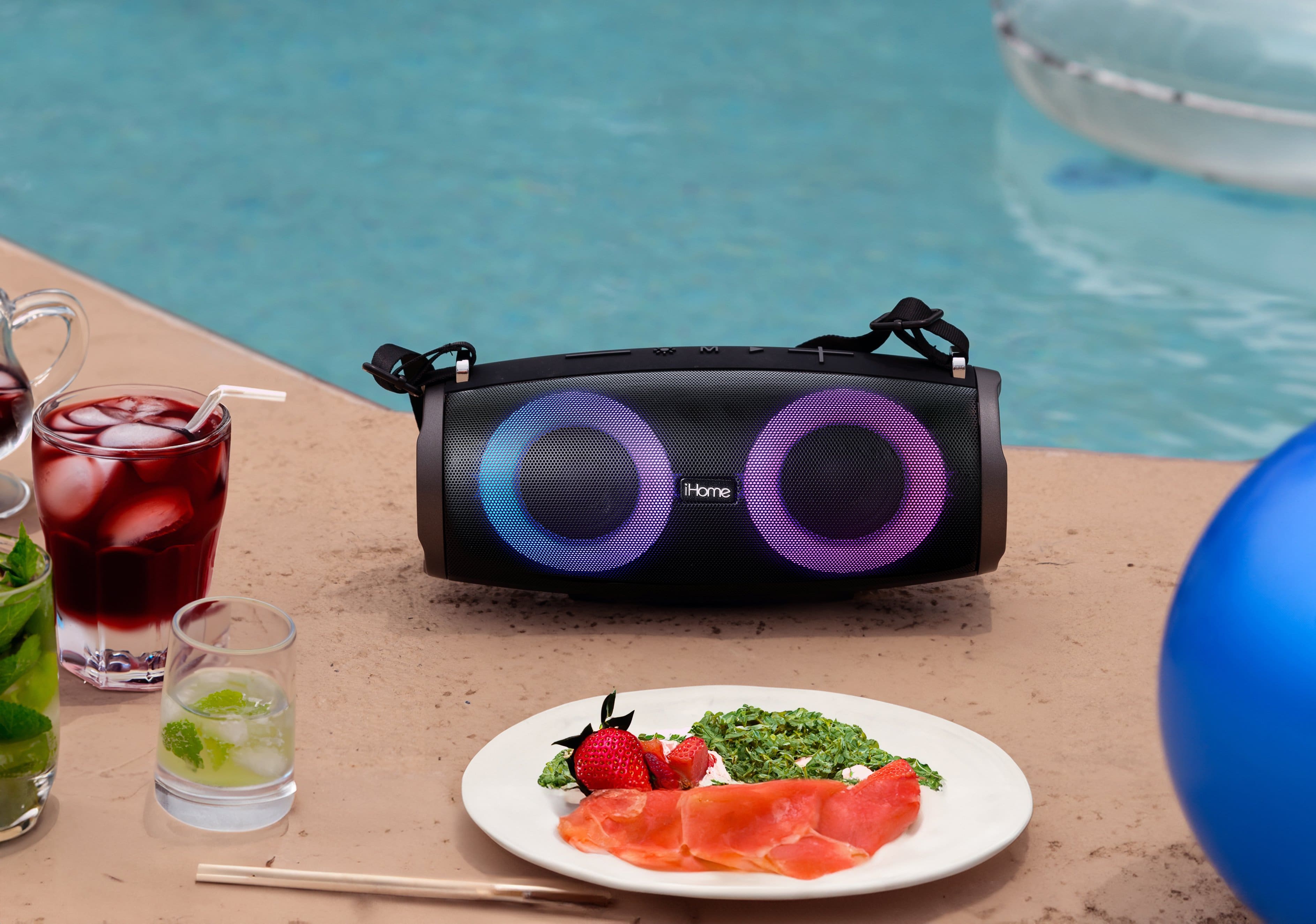 Alt View 17. iHome - Rechargeable Portable Color Changing Bluetooth Speaker with Lighting Effects - Black.