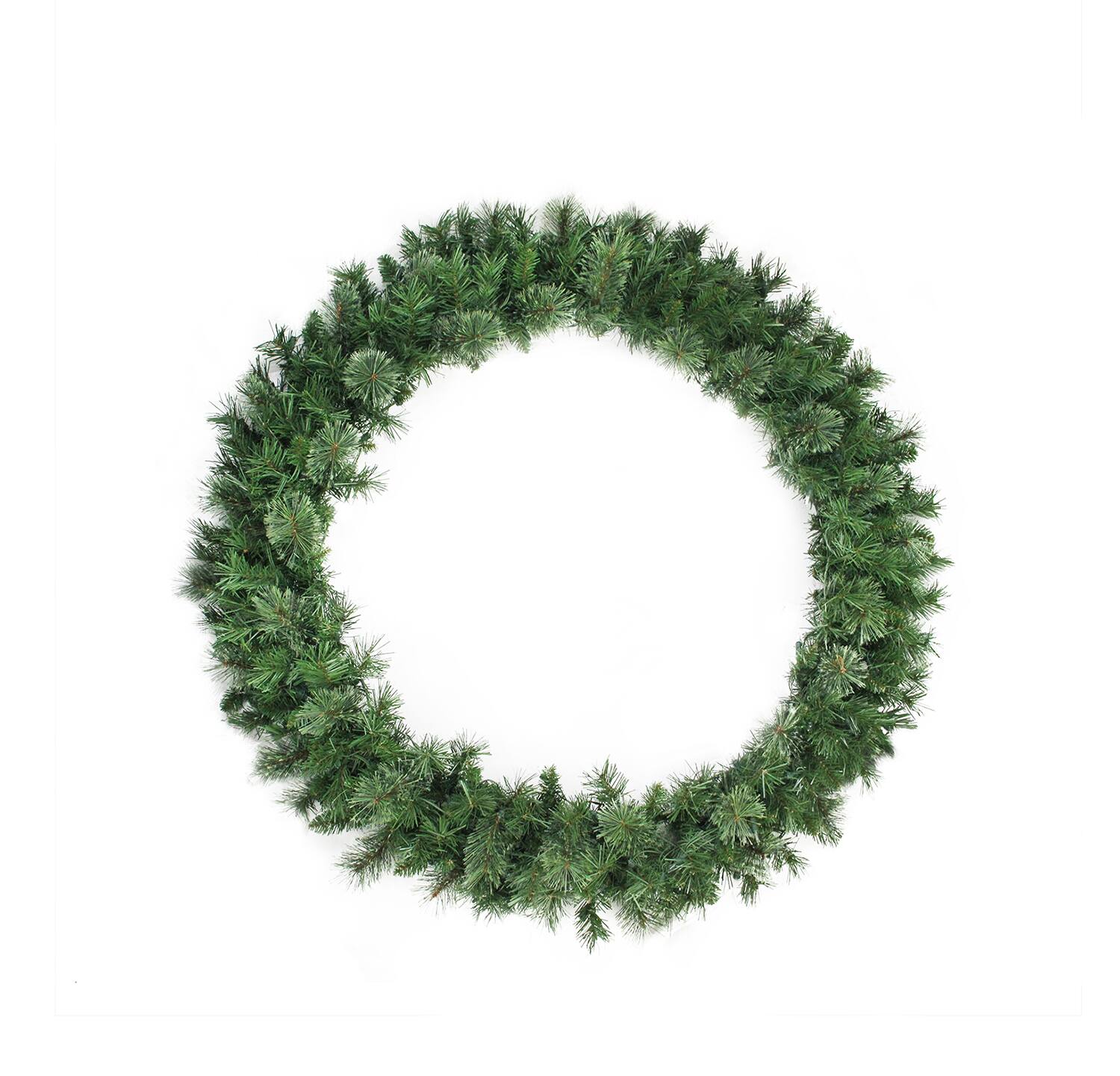 Front. Northlight - Mixed Cashmere Pine Artificial Christmas Wreath - 48" - Unlit - Green.
