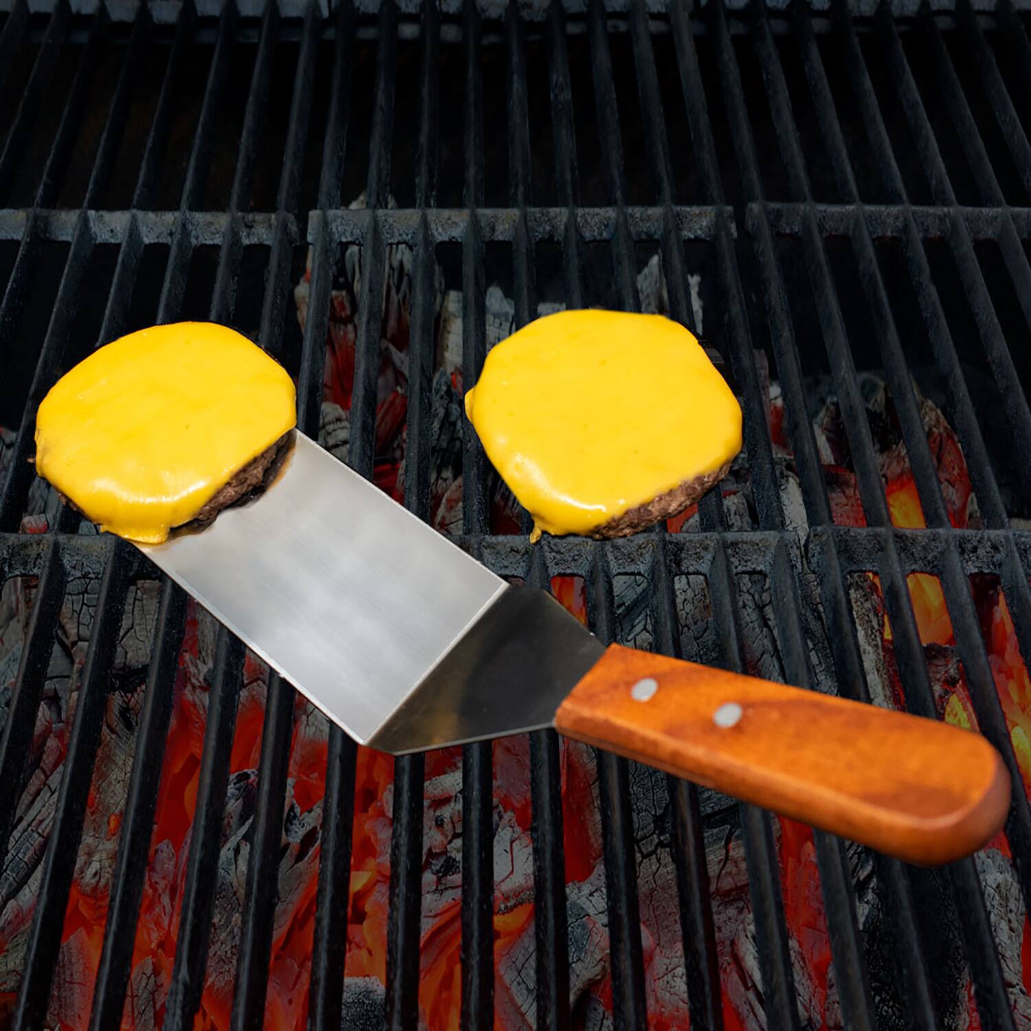 Alt View 3. Norpro - Stainless Steel Jumbo Solid Spatula with Mahogany Handle, 12-Inch - Silver.