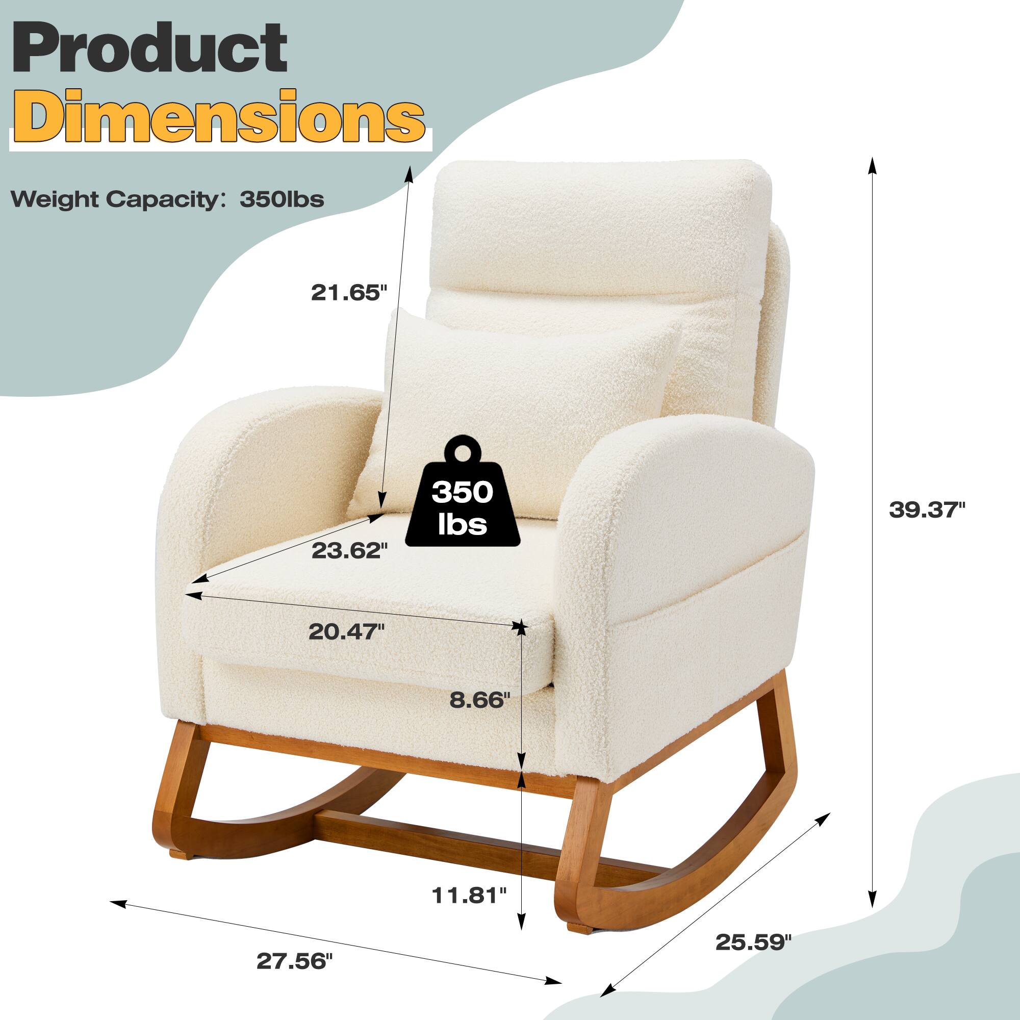 Product Dimensions  
Weight Capacity: 350 lbs  

- Height: 39.37"  
- Width: 27.56"  
- Depth: 25.59"  
- Seat Height: 21.65"  
- Seat Width: 23.62"  
- Seat Depth: 20.47"  
- Arm Height: 11.81"  
- Arm Width: 8.66"