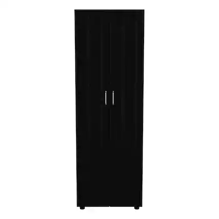 Front. TuHome - Aurora Armoire Black MDF - Black.