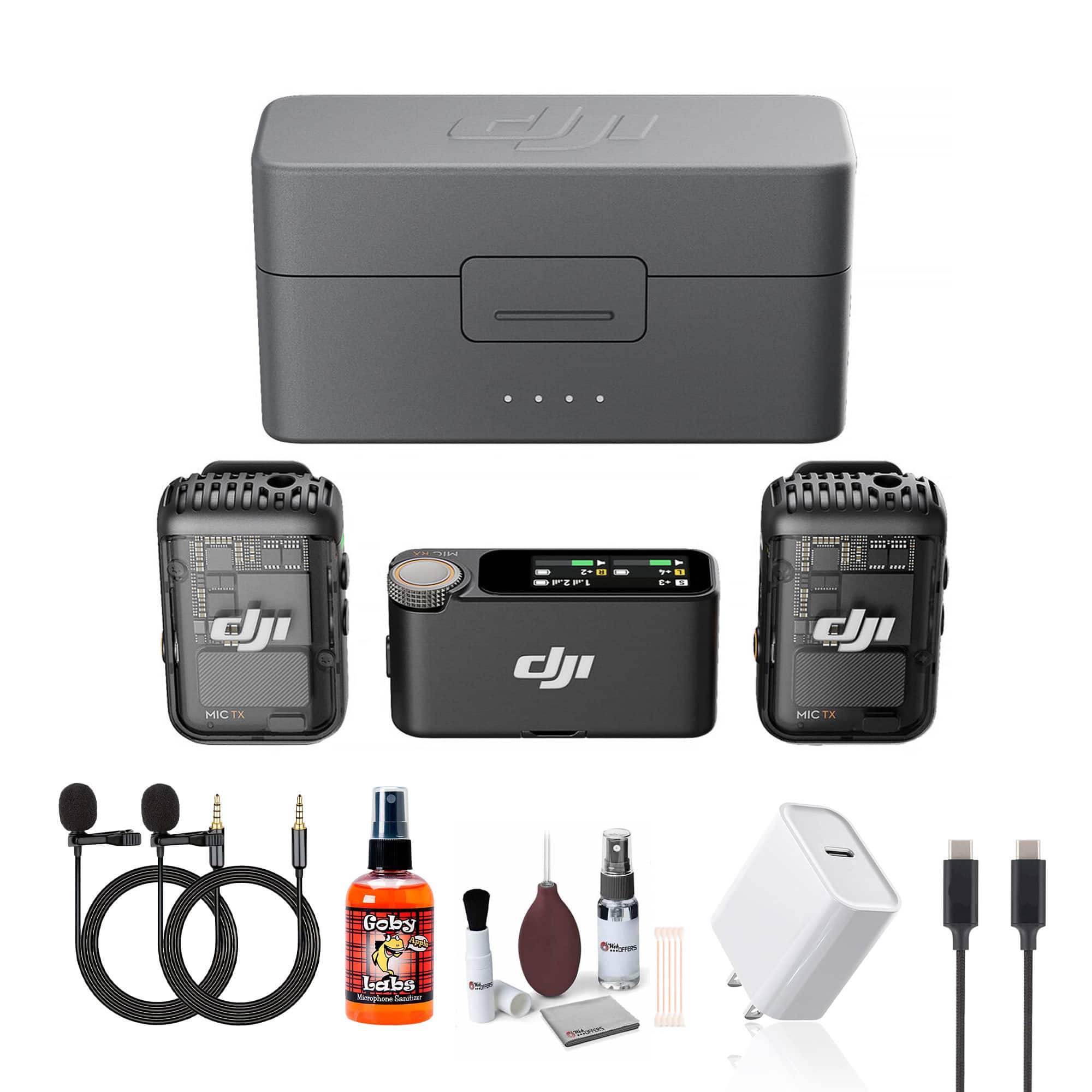 DJI - Mic 2 2-Person Compact Digital Wireless Microphone System/Recorder for Camera & Phone