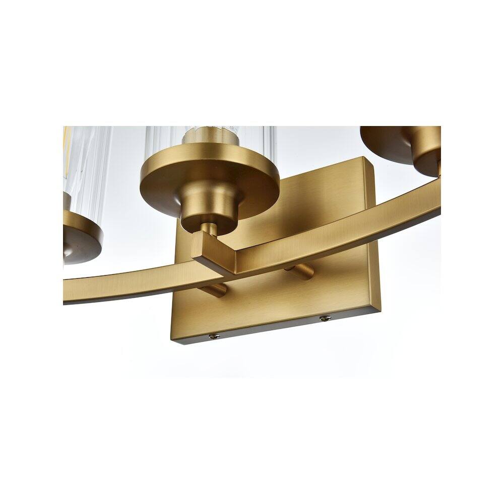 Alt View 2. Living District - Thane 18 inch Wall Sconce in Satin Gold - Satin Gold And Clear.