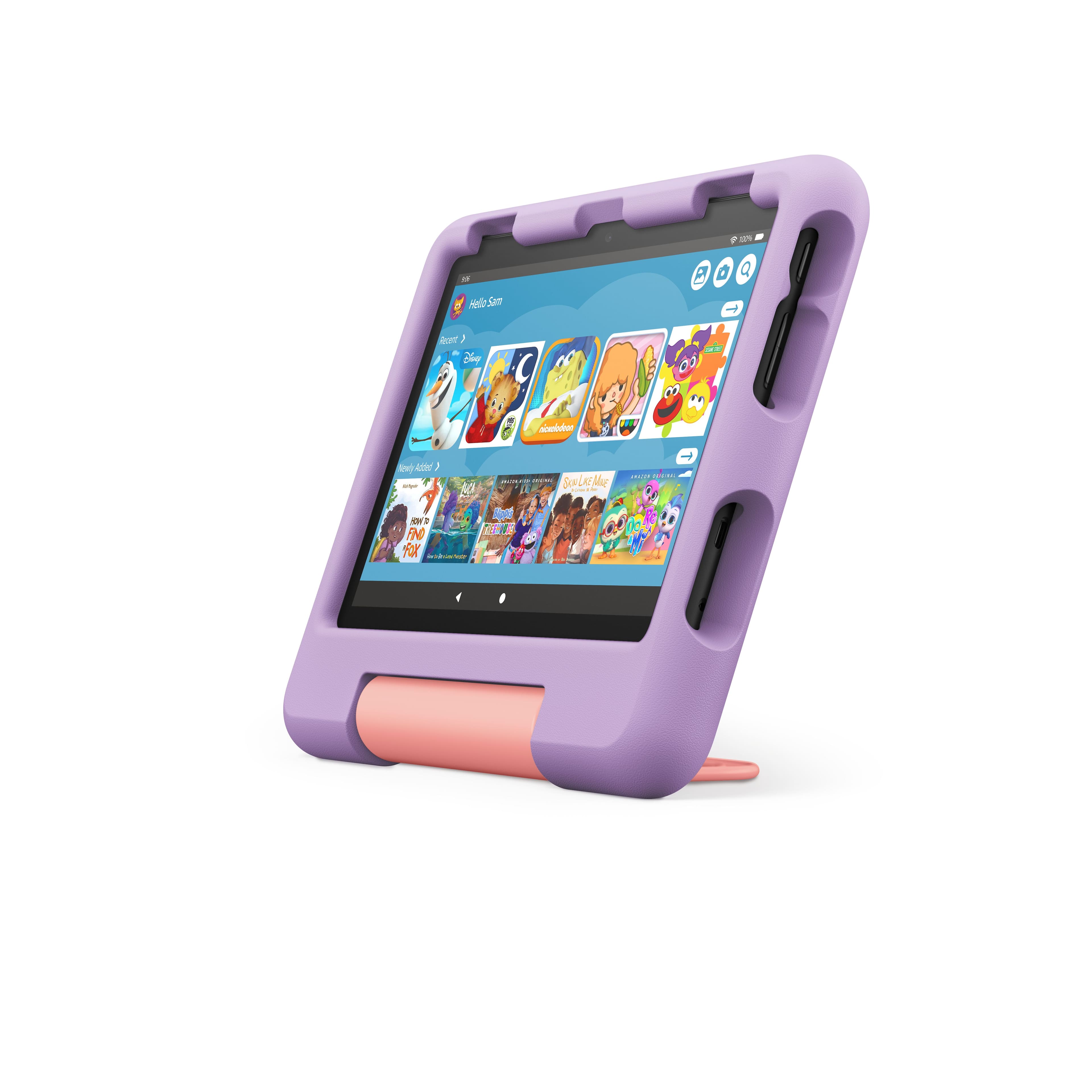 Alt View 13. Amazon - Fire HD 8 Kids Ages 3-7 (2022) 8" HD tablet with Wi-Fi 32 GB - Purple.