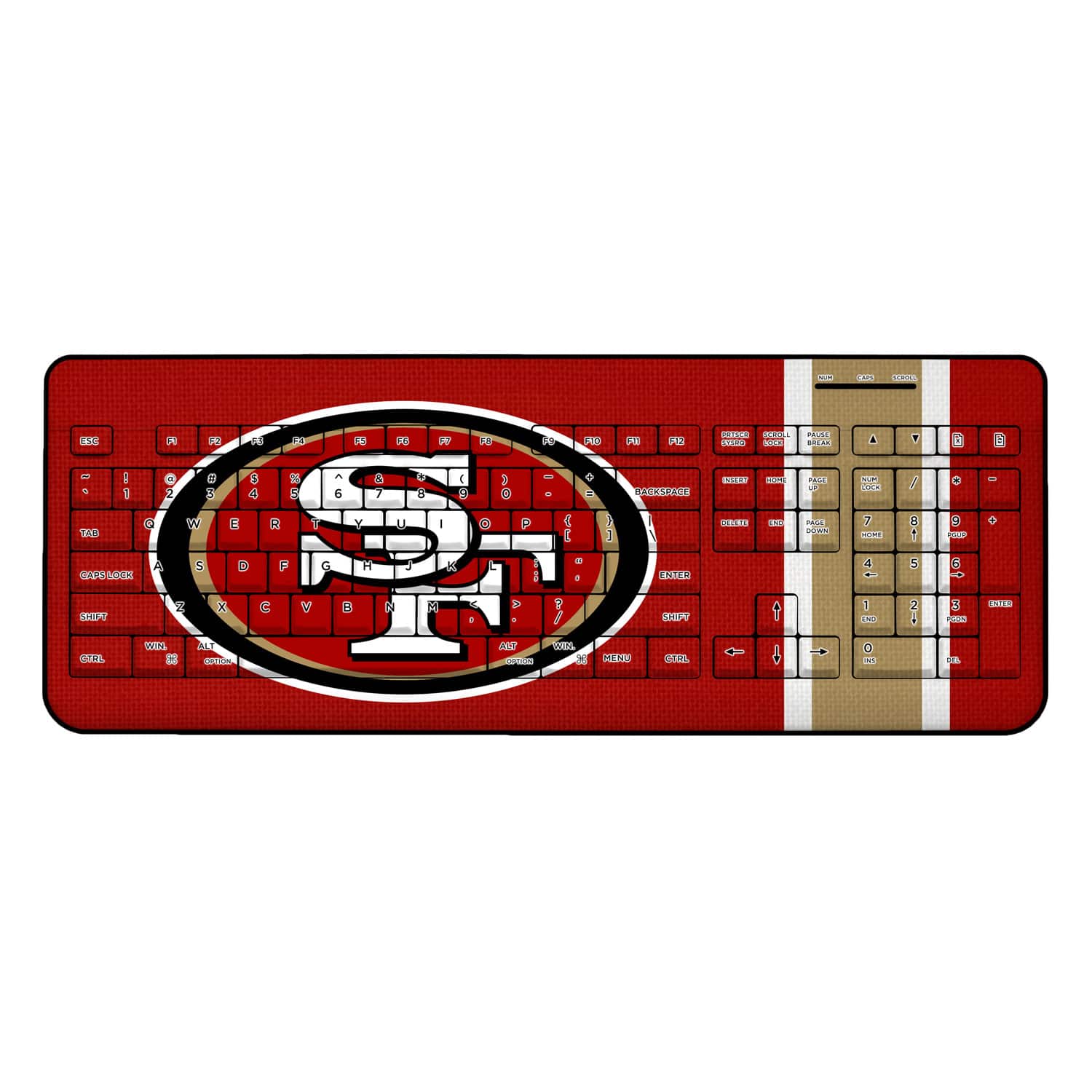 Keyscaper - San Francisco 49ers Stripe Wireless Keyboard - White