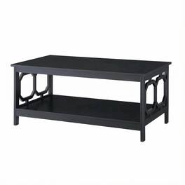 FurniFact - MDF Coffee Table with Shelf Contemporary Design Sturdy Storage - Black