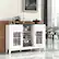 Alt View 2. Costway - Sideboard Buffet Cabinet with 2 Drawers 2 Doors 3 Open Compartments 4 Shelves - White.