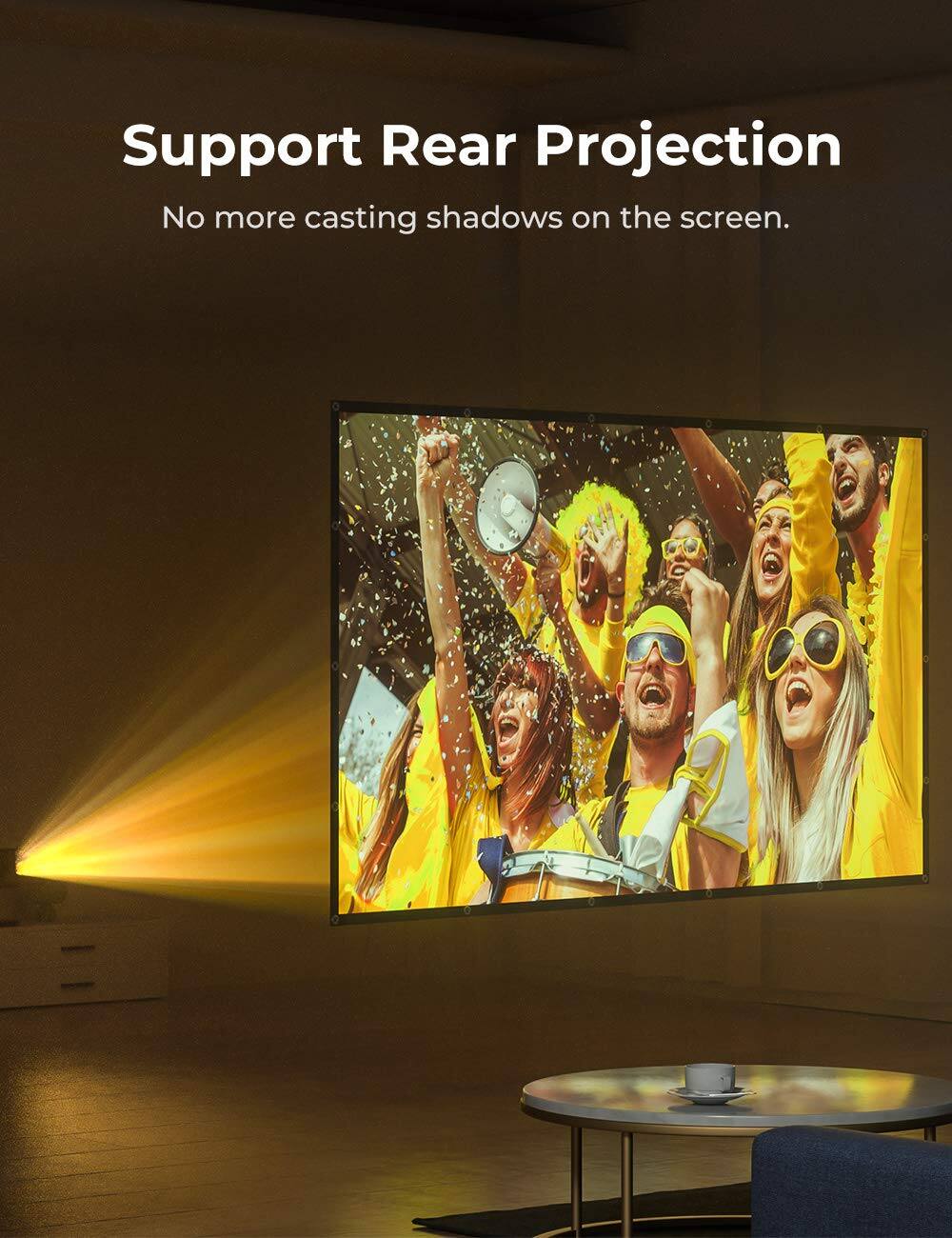 Support Rear Projection: No more casting shadows on the screen.